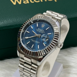 RLX Men - Date Only - Silver With Blue Dial GRR LNG